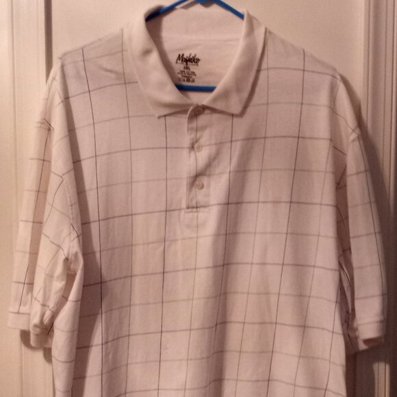 Pre-Owned Men’s White Moshiko Checkered Shirt (Sz 3XL) - Picture 1 of 2